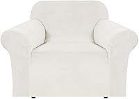 Vista 34 de H.VERSAILTEX Funda de terciopelo elástico para sillón, funda para sillón de 1 cojín para sala de estar, funda de muebles hecha de terciopelo grueso