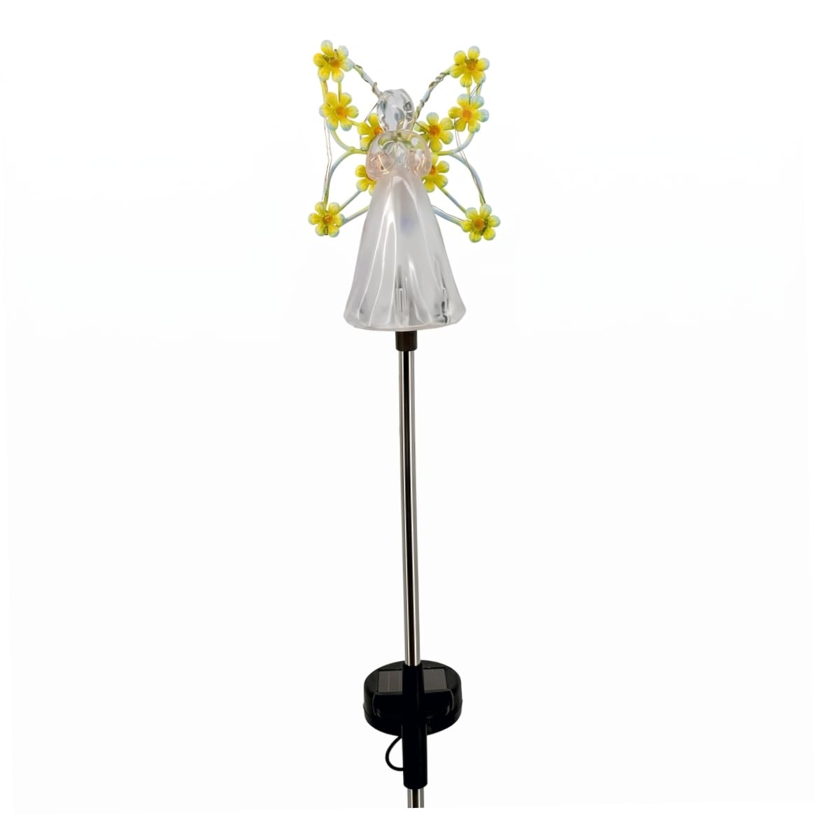 Aetherize Angel Solar Lights Outdoor Garden, Solar Garden Lights, Waterproof Led Light Stakes for Lawn & Cemetery - Yellow Angel Light