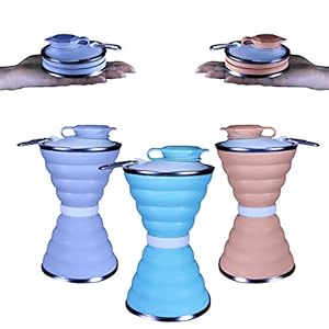 ECH2O Opvouwbare drinkfles 650 ml, waterfles, zacht, flexibel, intrekbaar en herbruikbaar, geschikt voor levensmiddelen, BPA-vrij, voor reizen, sport, kamperen en wandelen (turquoise)