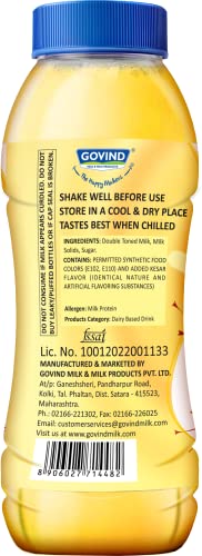 Image of Govind Funzz Flavoured Milk with Three Flavours - Badam, Pista & Keshar. 200ml Each, Pack of 12.