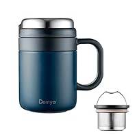 Tazza Termica In Acciaio Inox 500ml - Con Colino Rimovibile, Isolamento 12 Ore, Per Tè E Caffè, Blu Scuro - Foto 8