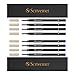 Scriveiner Rollerball Refill Bundle - 8 Pack (Black, Broad Tip, Liquid Ink) - Fits Most Rollerball Pens
