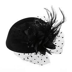 Black-fascinator With Flower Feather