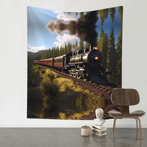 Tapisserie train à vapeur HYTTER : voyagez dans le temps avec ce tissu mural