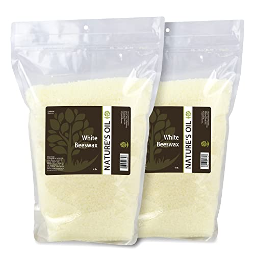 Nature's Oil White Beeswax Pearls, Naturally Refined and Triple Filtered, 8lbs