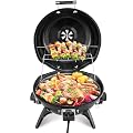 ROVSUN Tabletop Electric Grill with Temperature Control, Double Layer Design, 304 stainless, Portable Removable -Perfect Small Stove for Indoor and Outdoor BBQ, 1600W, Black