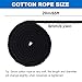 Cotton Rope, Black Cotton Cord, 3 Strand Twisted Macrame Cord (Black, 6mm x 65 Feet)