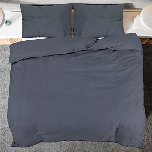 Parure de lit anthracite microfibre légère pour stopper la chaleur nocturne - 5