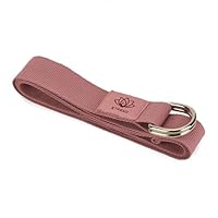 TREXO Rosa Yoga Gurt 183x3,8 cm D-förmige Schnalle Einfache Längeneinstellung für verschiedene Asanas Angepasst an unterschiedliche Vorlieben Ideales Yogagurt Zubehör für jeden