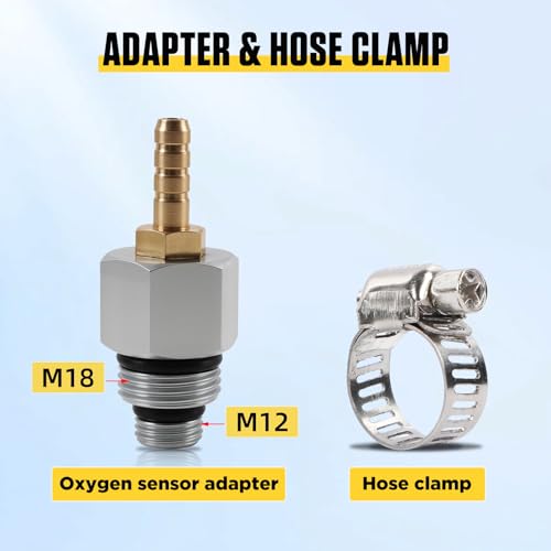 PARAOUTIL Abgasdrucktester mit Katalysator-Testkit,Kraftstoffdrucktest-Set Abgasrückdrucktester-Mit M12/M18 Adapter,Schlauch und Manometer,Automotive Abgasdrucktester für LKW Und