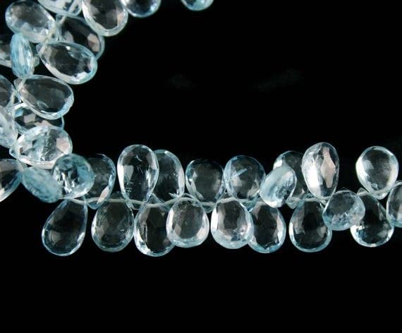 Perles en poire bleu azur LKBEADS pour fabriquer des colliers artisanaux