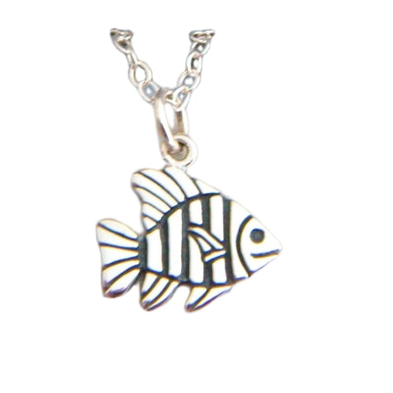 Petite breloque poisson tropical en argent 925, cadeau nature marine