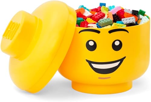 Miniatura 3 de LEGO Iconic - Cabezal de almacenamiento grande, caja de almacenamiento apilable, 8,5 L, amarillo, Happy Boy