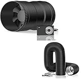 Hon&amp;Guan Dryer Vent Hose, 6'' Insulated Flexible Duct 8FT with 2 Duct Clamps and 6 Inch Inline Booster Duct Fan with Speed Controller - 345 CFM