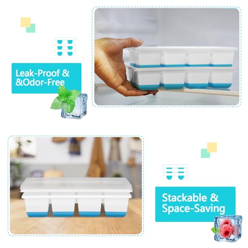 Cubeteras grandes de silicona 2 pack con tapa fácil liberación miniatura 5
