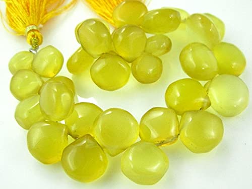 Chalcédoine jaune véritable en perles percées pour assembler des bijoux de lithothérapie - 3
