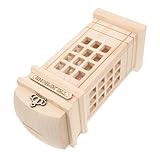 SHOWERORO 木製貯金箱 瓶を変える 壊れない貯金箱 コイン保存瓶 マネーバンク 札入れ ホルダーケース 貯金瓶 銀行を変更する 収納ケース 電話ボックス 大人のコインバンク 電話ランプ