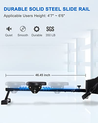 Echanfit Rowing Machine Folding Rower With 16 Levels Magnetic Resistance And Adjustable Console Angle For Home Use #TOP6