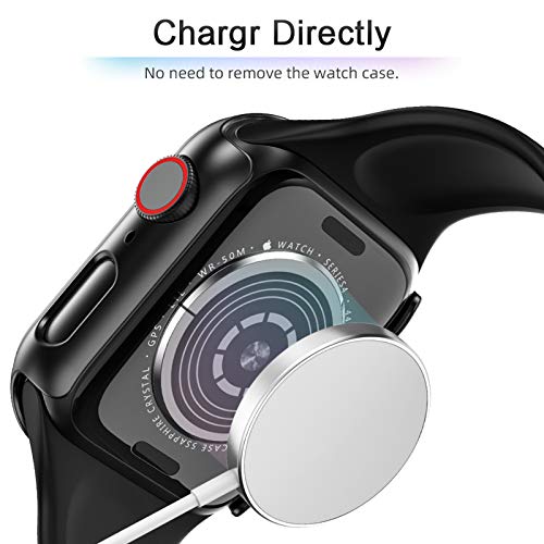 MARGE PLUS Case for Apple Watch 44mm 40mm Screen Protector, [2- Pack] Hard PC with PET Film Shockproof Full Coverage Case Cover for iWatch Series 6/SE/5/4 - Thumbnail 6