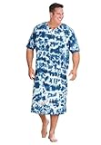 Kingsize Men's Big & Tall Short-Sleeve Henley Nightshirt
