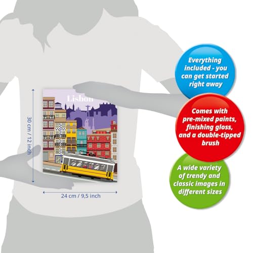 Ravensburger – CreArt 24x30 cm – Adulte – Peinture par numéros – Lisbon – Activité détente et créative – 25522