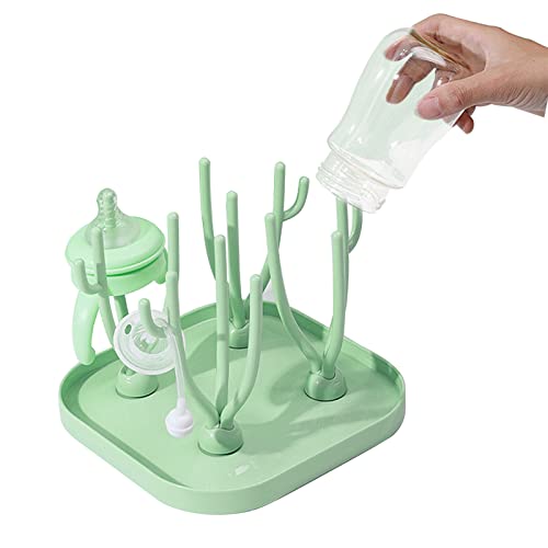 Baby Bottle Drying Rack With Base Tray, Removable Bottle Drying Rack Tree Holder For Bottles, Teats, Cups, Pump Parts And Accessories #TOP7