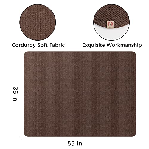 Office Hardwood Floor Chair Mat - Computer Chair Mat For Hardwood Floors, Pad For Hardwood And Tile Floors, Large Anti-Slip Home Desk Chair Mat, Easy Clean, Not For Carpets, 36" X 55" Brown #TOP3
