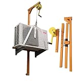 MYUYEE Herramienta de elevación para Aire Acondicionado grúa con cabrestante Manual autoblocante de 10/15/20 m y Soporte Plegable de Acero Inoxidable.,Cuerda de 20 m