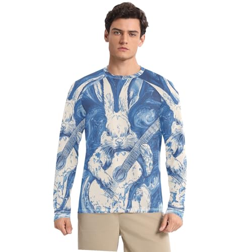 Men Sun Shirts Men's Rash Guard Shirts UPF 50+ Protection Crew Neck Long Sleeve Shirt Swirl Black White Green