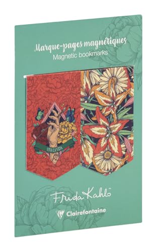 Clairefontaine 116228C - Frida Kahlo, Set de 2 marque-pages magnétiques 10,5x15,5cm