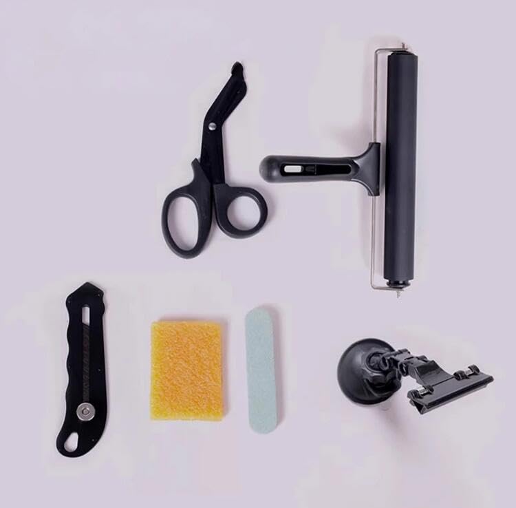 Jieotwice Table Tennis Rubber Tools Kit Professional Blade Scissors Rollers Cutting Set for Paddle Assembly