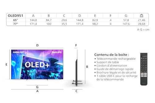TV Philips OLED Ambilight 77OLED951 194 cm 2026 - vue 7