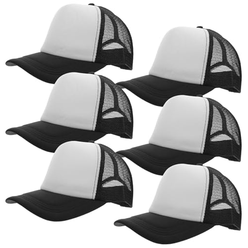 Casquette de baseball noire vierge en polyester léger lot de 10 réglable en maille