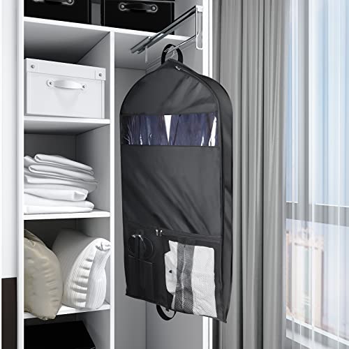 Univivi Garment Bags for Travel and Storage 43" Hanging Suit Bag Clear Suits Cover with Mesh Pockets for Coat, Shirt, Jackets, dresses thumbnail 5