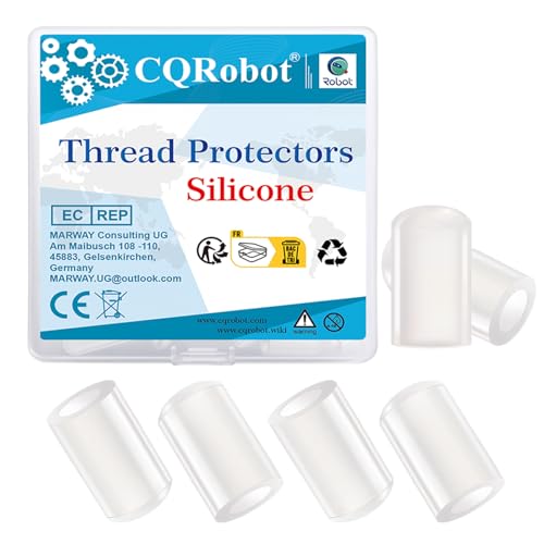 CQRobot Lot de 20 Protections Filetées en Silicone (12/25") - Capuchons Souples Haute Température pour Boulons, Tubes Métalliques, Câbles, Volets - Réutilisables, Blanc 12x20mm