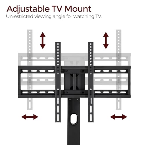 MAHANCRIS 59" TV Stand with Mount and 4 Power Outlets, Entertainment Center Media Console, Swivel TV Stand Mount up to 75 inch TVs, Height Adjustable, Metal Frame for Living Room, Bedroom TVHR35E01V