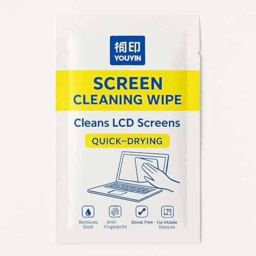 Image of Screen Wet and Dry Wipes Individually Wrapped Computer Screen Wipes Pre-moistened Screen Cleaner Wipes Phone iPhone iPad Tablet PC Keyboard TV Laptop Screen, Pack of 50