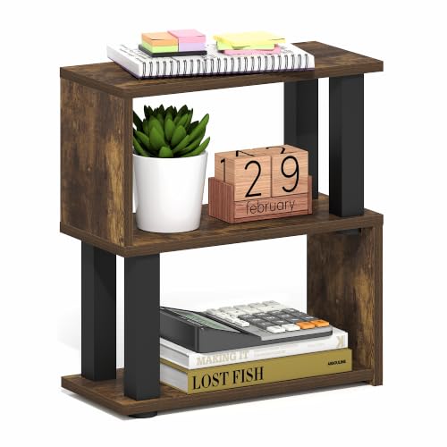 Furinno Turn-N-Tube Desk Organizer, 3-Tier Desktop Book Shelf, Amber Pine