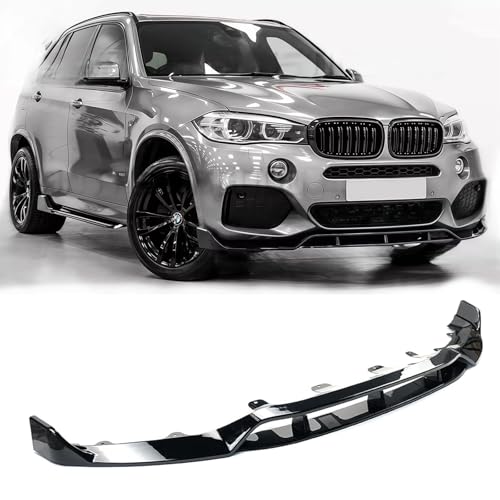 SKYYO Front Bumper Lip 4Pcs Compatible with For BMW F15 X5 M Sport 2014 2015 2016 2017 2018 Double Deck Front Bumper Lip Splitter (Glossy Black)