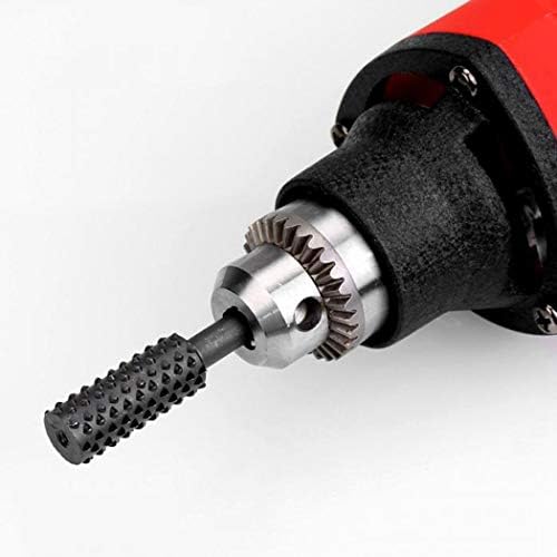 1/4" 6mm Rotary Burr Set Power Tools Wood Grinding Engraving Carving File Rasp Drill Bits Rotary Drill Burrs Shank Bit Set for Woodworking Kit Pack of 5 Black