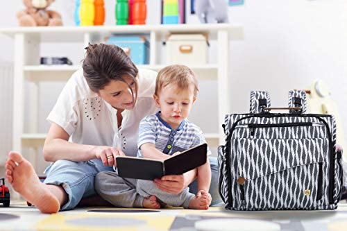 ALLCAMP Zebra Diaper Bag/Multi-Functional Convertible Diaper Backpack Messenger Bag,Large Capacity, Waterproof and Stylish - Thumbnail 6