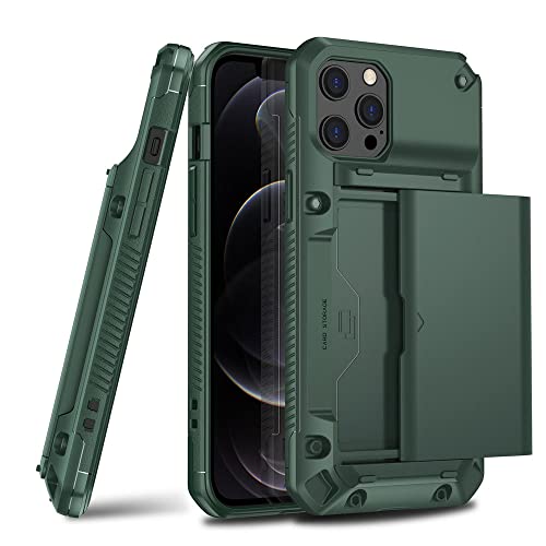 Coque iPhone XS avec porte-carte Armor Slide antichoc étui robuste vert