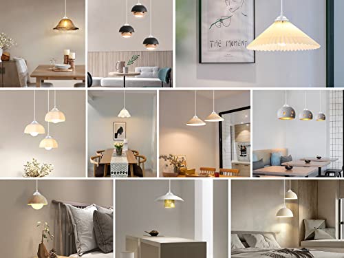 Image of Industrial Mini Pendant Light Kit, UL E26 Lamp Socket, White | Adjustable Hanging Light Kit for Kitchen, Edison Retro Pendant,Mini Ceiling Hanging Light Fixtures,Vintage Pendant Light Cord