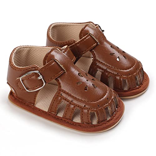Baby Girl Sandals Closed Toe Sandals For Girls Pu Leather Soft Open Toe Softy Solid Anti Slip High Top Rome Sandals2