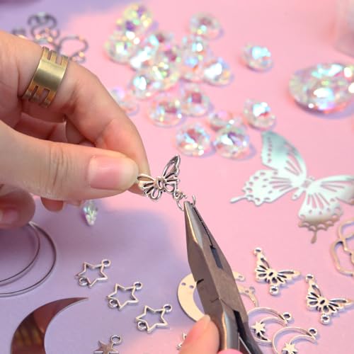 DIY Suncatcher Kit 400pcs Sun Catchers Making Kit Supplies Crafts Suncatcher Kits for Adults With Tutorial Hanging Prism Sun Catcher with Crystals for Mom and Partner gifts Festival Decor (Butterfly)