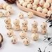 COHEALI 100pcs Wooden Beads with Face: 20mm Round Smiling Face Wood Spacer Beads for DIY Bracelet Necklace Jewelry Making Hair Crafts, 5 Styles