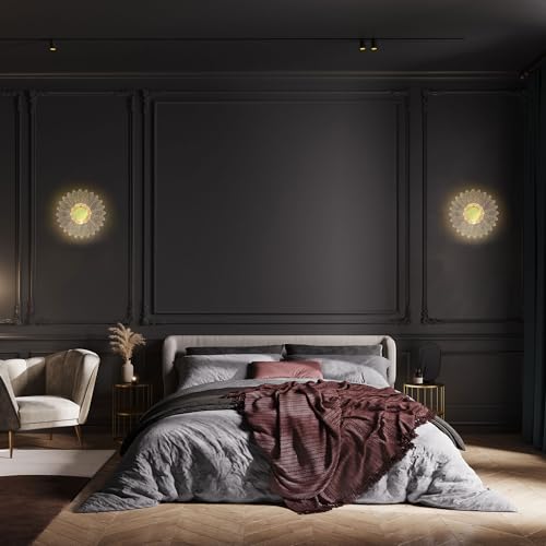 Image of Floral Mandala Acrylic Wall Light 8.5 x 8.5 Inch | Modern Decorative LED Wall Art | 6mm Clear Acrylic | 3-in-1 Mood Lighting | Home, Living Room & Bedroom Decor
