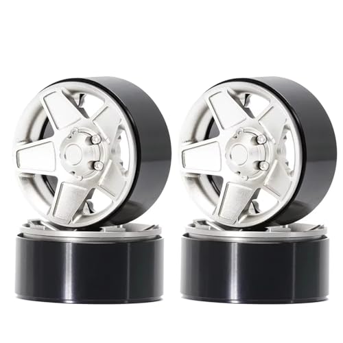 RC�����p�[�c For Traxxas For TRX4 For Axial For SCX10 For Tamiya For Defender D90 D110 1/10 4Pc �N���[���[�r�[�h���b�N 5 �X�|�[�N�z�C�[�� RC �n�u������(Silve