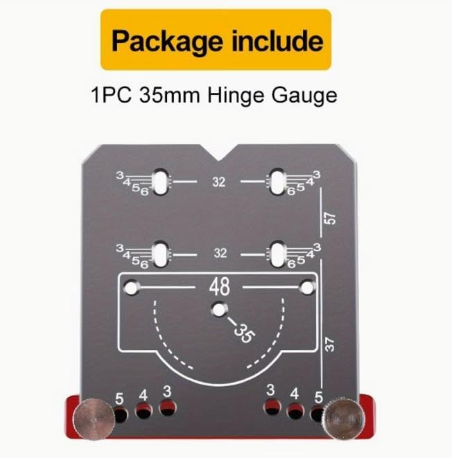 35mm Hinge Hole Drilling Guide, Silver Aluminum Alloy, Door Cabinet Hinge Jig, Woodworking Positioning Template Tool