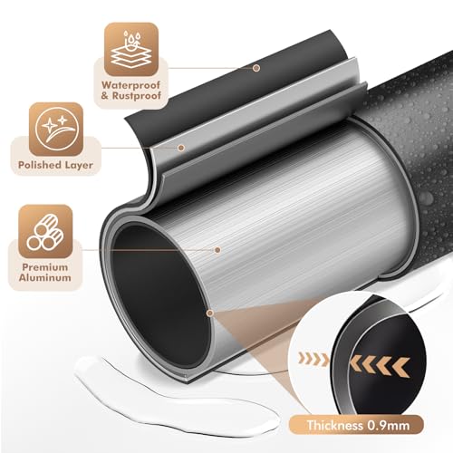 Bonpally Curved Shower Curtain Rod 40-72 Inches Adjustable, Aluminum Rustproof Shower Rod, Curved Shower Rods for Bathroom, Bathtub, Stall, Black, Need to Drill image 5